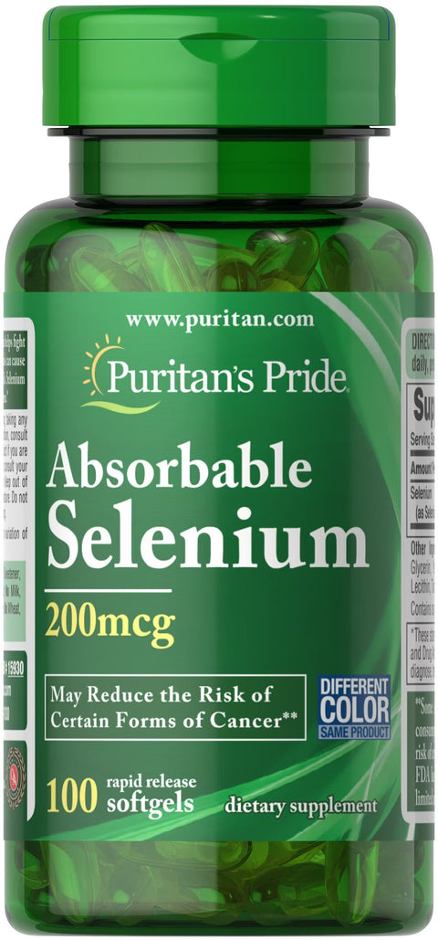 Puritan’s Pride Absorbable Selenium 200mcg Softgels 100's