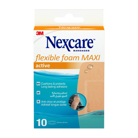 Nexcare Active Flexible Foam Maxi Knee- one size- 10 bandages