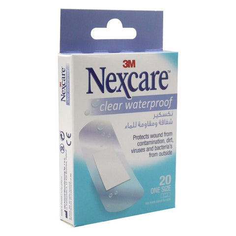 3M Nexcare Clear Waterproof Bandages -One Size- 20's