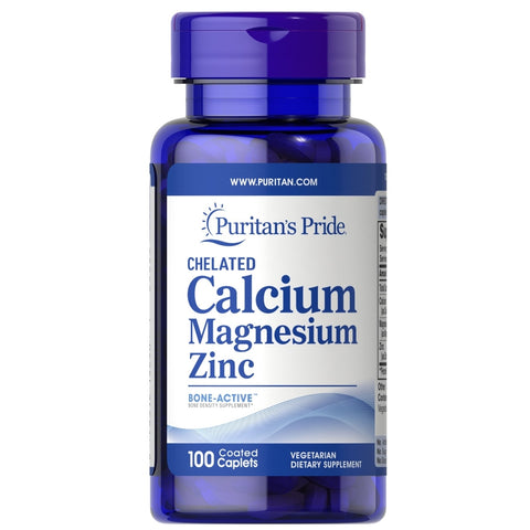Puritan's Pride Chelated Calcium Magnesium Zinc Caplet 100's