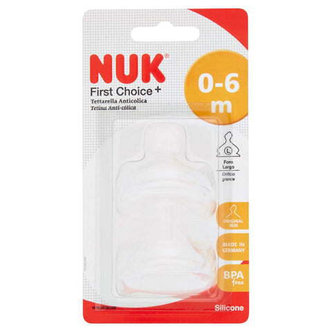 Nuk First Choice Plus Teat Silicone 0-6 Months 2 Pcs