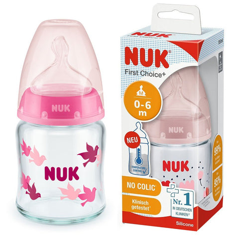Nuk First Choice Plus Glass Bottle 120ml 0-6months