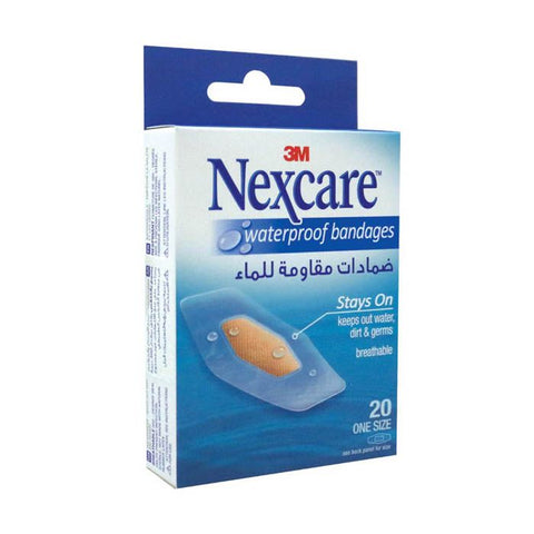 Nexcare Absolute Waterproof Bandages, 26x57mm 20's