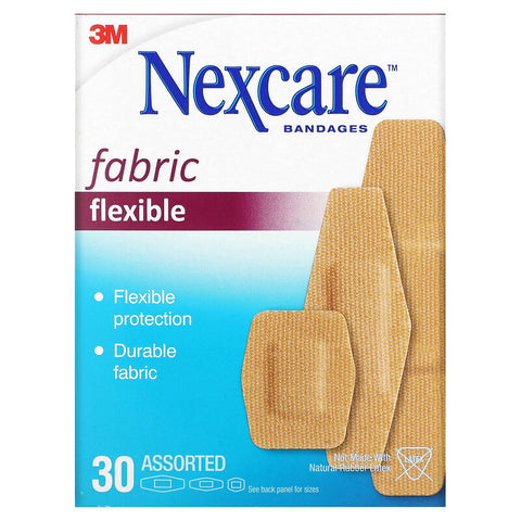 Nexcare Heavy Duty Flexible Fabric Bandages Assorted 30's