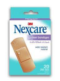 Nexcare Sheer Bandages, 72x25mm, 20/Box