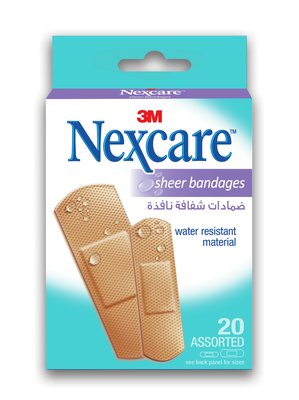 Nexcare Sheer Bandages, Assorted, 20's/Box