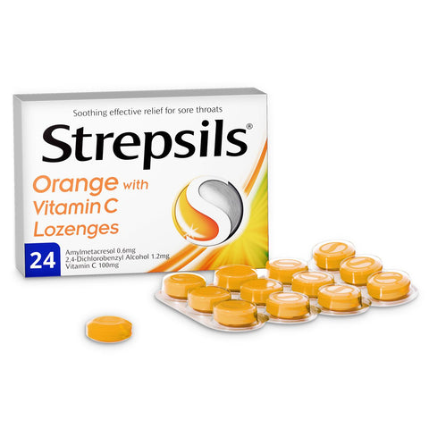 Strepsils Lozenges Orange With Vitamin C 24's