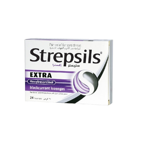 Strepsils Extra Blackcurrant Lozenges 24's