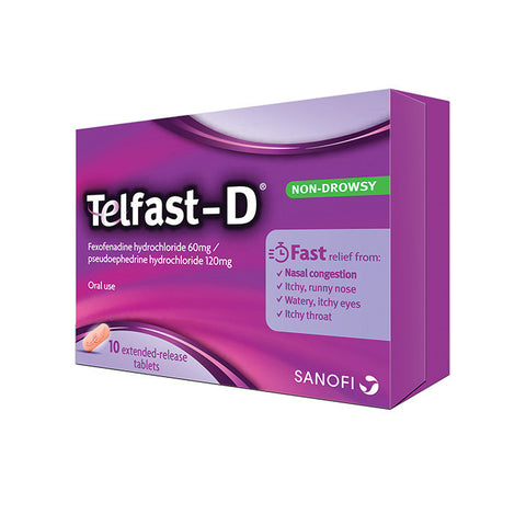 Telfast D 60mg/120mg Tablet 10's