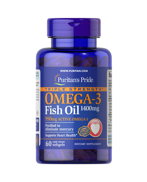 Puritan's Pride Triple Strength Omega-3 Fish Oil 1400mg Softgel 60's