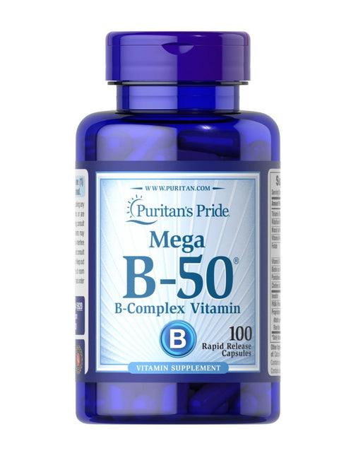 Puritan's Pride Mega B 50 B Complex Vitamins Capsule 100's