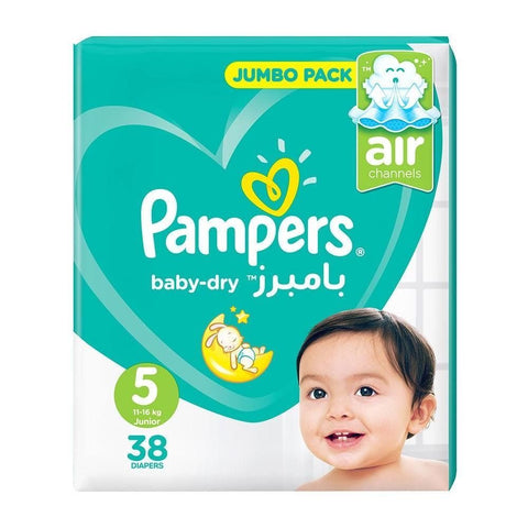 Pampers Active Baby Value Pack Size 5 Junior 38's (11-16Kg)
